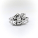 Vintage 1950's CarrÃƒÂ© Cut Diamond Retro Cocktail Anniversary Ring Platinum