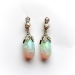 Vintage Opal Teardrop Earrings With Old European and Single Cut Diamonds 14K and 10K