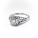 Vintage 1950's Engagement Ring .78ct t.w. Old European Cut Diamond Filigree Ring 14k White Gold