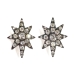 Antique Victorian 5.14ctw. Old European Cut Diamond North Star Earrings 14K Silver