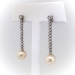 Art Deco Cultured Pearl Diamond Drop Earrings Platinum 18K