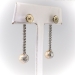 Art Deco Cultured Pearl Diamond Drop Earrings Platinum 18K