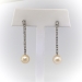 Art Deco Cultured Pearl Diamond Drop Earrings Platinum 18K