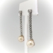 Art Deco Cultured Pearl Diamond Drop Earrings Platinum 18K