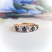 Antique Victorian Oval Sapphire and Rose Cut Diamond Band 18k