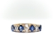 Antique Victorian Oval Sapphire and Rose Cut Diamond Band 18k