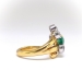 Vintage Emerald Diamond Bypass Statement Ring 18K Platinum