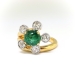 Vintage Emerald Diamond Bypass Statement Ring 18K Platinum