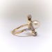 Antique Edwardian Pearl and Diamond Bypass Ring 14K Platinum