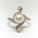 Antique Edwardian Pearl and Diamond Bypass Ring 14K Platinum