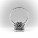 Art Deco Diamond Emerald Navette Cocktail Ring Platinum