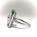 Art Deco Diamond Emerald Navette Cocktail Ring Platinum