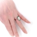 Art Deco Diamond Emerald Navette Cocktail Ring Platinum