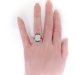 Art Deco Diamond Emerald Navette Cocktail Ring Platinum