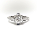 Art Deco Diamond Filigree Engagement Ring With French Cut Sapphires Platinum