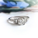 Art Deco Old European Cut Baguette Round Diamond Engagement Ring 