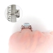 Vintage 1940s Emerald Cut Aquamarine Baguette Round Diamond Cocktail Birthstone Ring Platinum