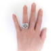 Vintage 1940s Emerald Cut Aquamarine Baguette Round Diamond Cocktail Birthstone Ring Platinum