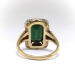 Vintage Emerald Cut Green Tourmaline Diamond Ring 18k Gold