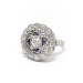 Art Deco Diamond Sapphire Engagement Ring Platinum 18K