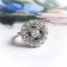 Art Deco Diamond Sapphire Engagement Ring Platinum 18K