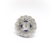 Art Deco Diamond Sapphire Engagement Ring Platinum 18K