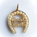 Antique Victorian Diamond and Pearl Good Luck Horseshoe Pendant 22k