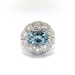 Vintage Aquamarine and Diamond Bombe Cocktail Ring 14K