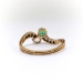 Antique Edwardian Emerald and Diamond Toi et Moi Crossover Ring 18k Platinum