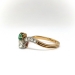 Antique Edwardian Emerald and Diamond Toi et Moi Crossover Ring 18k Platinum