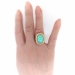 Vintage Mid-Century Large Oval Robin's Eggs Blue Turquoise and Diamond Halo Cocktail Statement Ring 18K