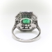 Vintage 2.79ct.tw. Emerald Cut Emerald Double Halo Diamond Ring Platinum