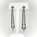 Art Deco Inspired 2.32ct t.w. Old Cut Diamond & Black Enamel Platinum Drop Chandelier Earrings