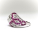 Art Deco Inspired 3.70ct. t.w. Old Cut Diamond & Ruby Dome Statement Ring Platinum 