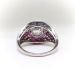 Art Deco Inspired 3.70ct. t.w. Old Cut Diamond & Ruby Dome Statement Ring Platinum 