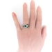 Art Deco Inspired 1.32ct t.w. Natural Emerald & Old European Cut Diamond Toi Et Moi Ring Platinum 