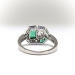 Art Deco Inspired 1.32ct t.w. Natural Emerald & Old European Cut Diamond Toi Et Moi Ring Platinum 