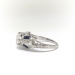 Art Deco Vintage Engagement Ring 1.19ct t.w. Old European Cut Diamond Sapphire Engraved Engagement Ring Platinum