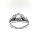 Art Deco Vintage Engagement Ring 1.19ct t.w. Old European Cut Diamond Sapphire Engraved Engagement Ring Platinum