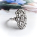 Art Deco .52ctw. Diamond Navette Cocktail Ring Platinum