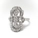 Art Deco .52ctw. Diamond Navette Cocktail Ring Platinum