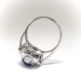Vintage 5.59ct t.w. Cabochon Sapphire Carre Cut Diamond Cocktail Ring Platinum
