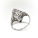 Art Deco Cocktail Ring Vintage .64ctw. Diamond Sapphire Navette Ring Platinum