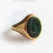 Antique Victorian Intaglio Bloodstone Wax Seal Initial R or B Ring 18K