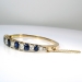 Antique Victorian 12.38ctw. Natural Sapphire Old Mine Cut Diamond Hinged Cuff Bracelet 14k