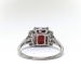 Retro 3.70ctw. Emerald Cut Red Garnet Diamond Baguette Ring Platinum