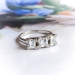 Vintage 1940s 1.87ctw. Diamond Carre Cut Three Stone Ring Platinum