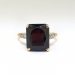 Retro Vintage 1940's 6.73ct. tw. Emerald Cut Garnet Diamond Birthstone Cocktail Ring 14k Platinum 