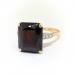 Retro Vintage 1940's 6.73ct. tw. Emerald Cut Garnet Diamond Birthstone Cocktail Ring 14k Platinum 