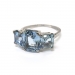 Estate 10.57ct. tw. Synthetic Blue Spinel Three Stone Cocktail Ring 18K White Gold